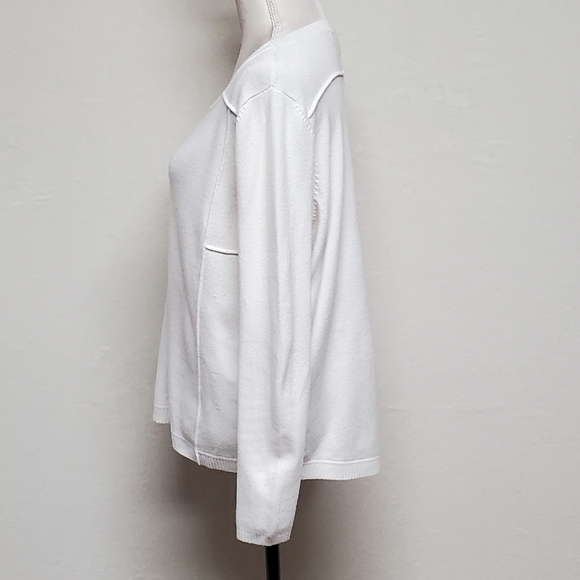 French Connection Pearl Off-White Baby Soft Crewneck Hi-low Jumper Sweater L - Picture 7 of 13